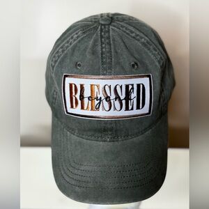 Beyond Blessed Hat Olive Green Adjustable Faith Baseball Cap